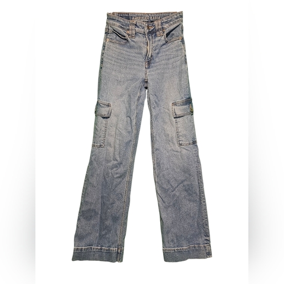 American Eagle Outfitters EUC Cargo Flare Jeans Size 26 Waist - Picture 1 of 2